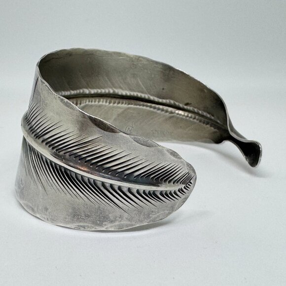 Sterling Silver Feather Cuff - Picture 3 of 6